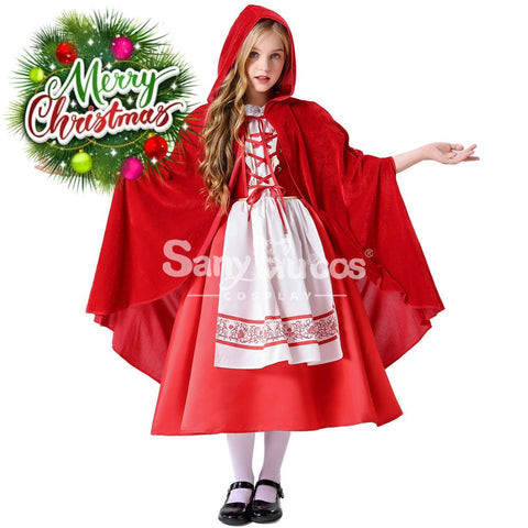 【In Stock】Halloween Cosplay Grimm’s Fairy Tales Red Riding Hood Costume Kid Size Costumes