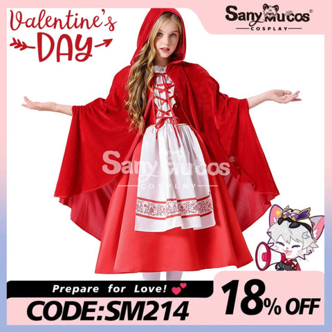 【In Stock】Halloween Cosplay Grimm’s Fairy Tales Red Riding Hood Costume Kid Size Costumes