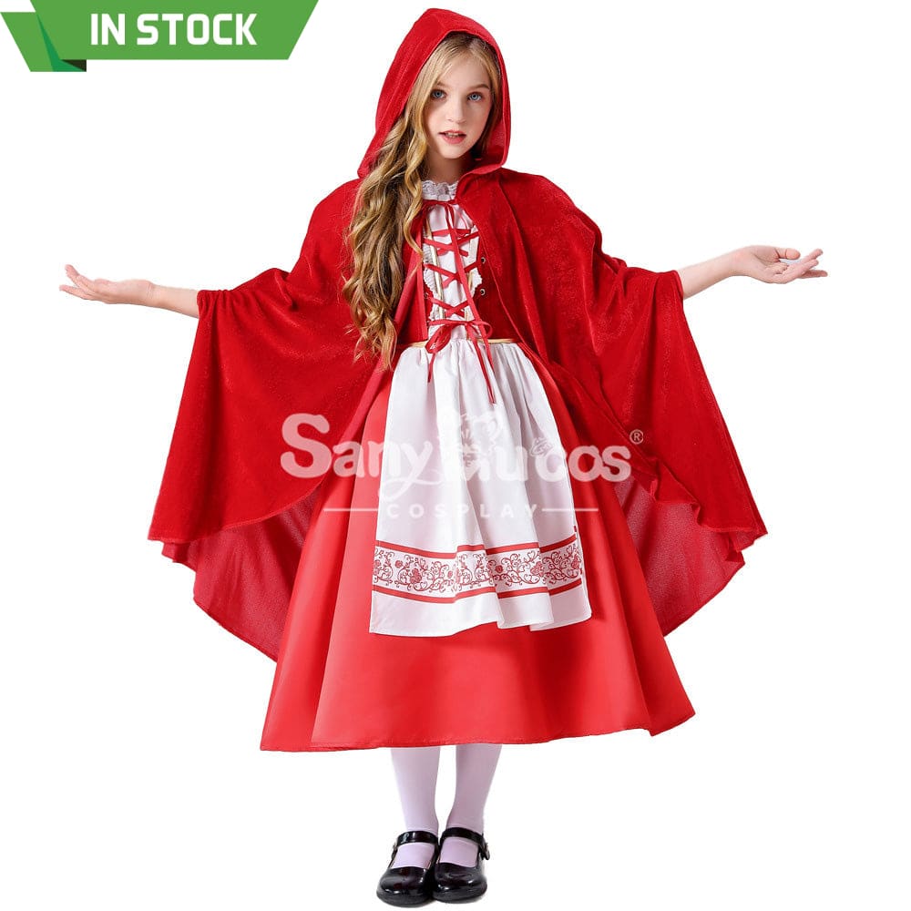 【In Stock】Halloween Cosplay Grimm’s Fairy Tales Red Riding Hood Costume Kid Size Costumes