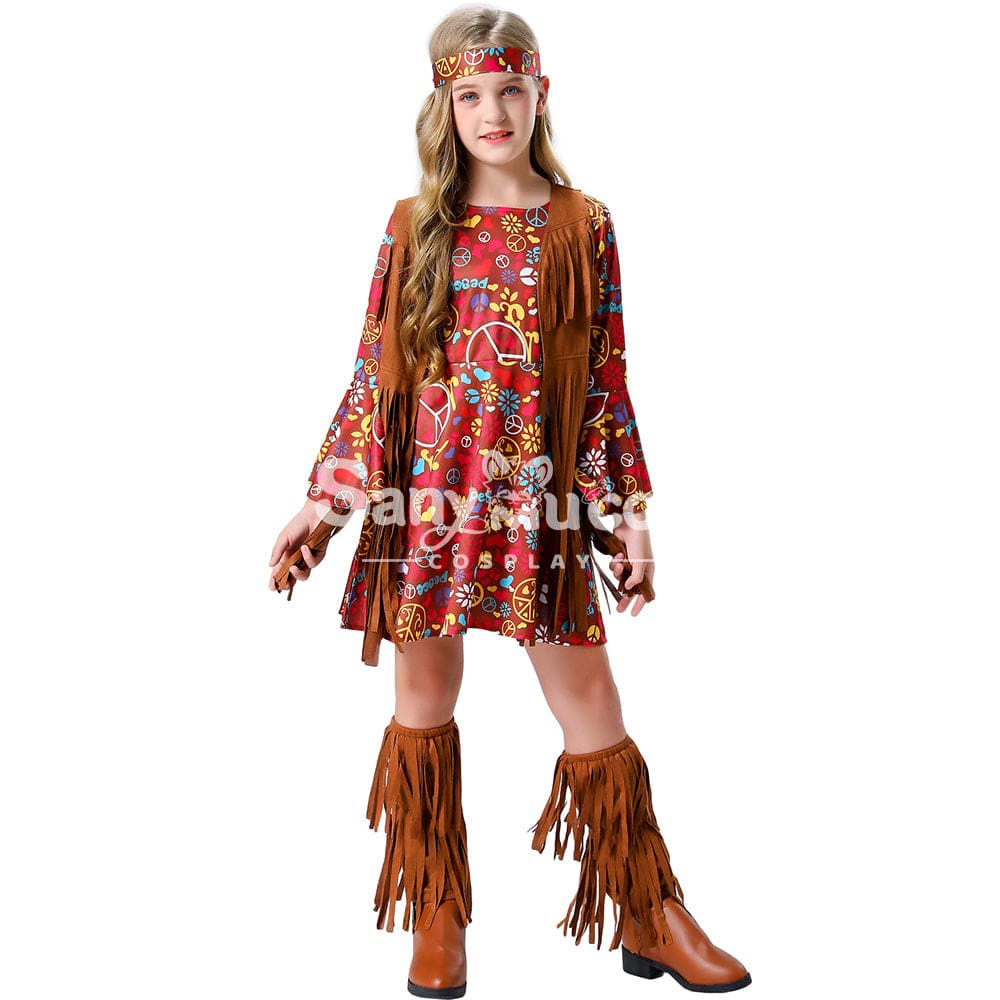 【In Stock】Halloween Cosplay Hippie Costume Kid Size Costumes