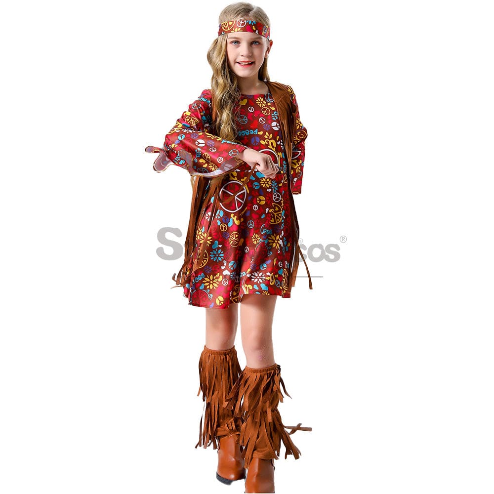 【In Stock】Halloween Cosplay Hippie Costume Kid Size Costumes