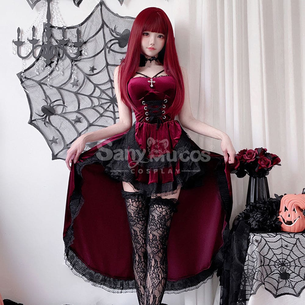 【In Stock】Halloween Cosplay Little Devil Gothic Style Black Dress Stage Performance Costume Costumes