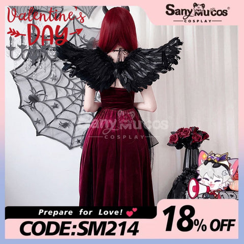 【In Stock】Halloween Cosplay Little Devil Gothic Style Black Dress Stage Performance Costume Costumes