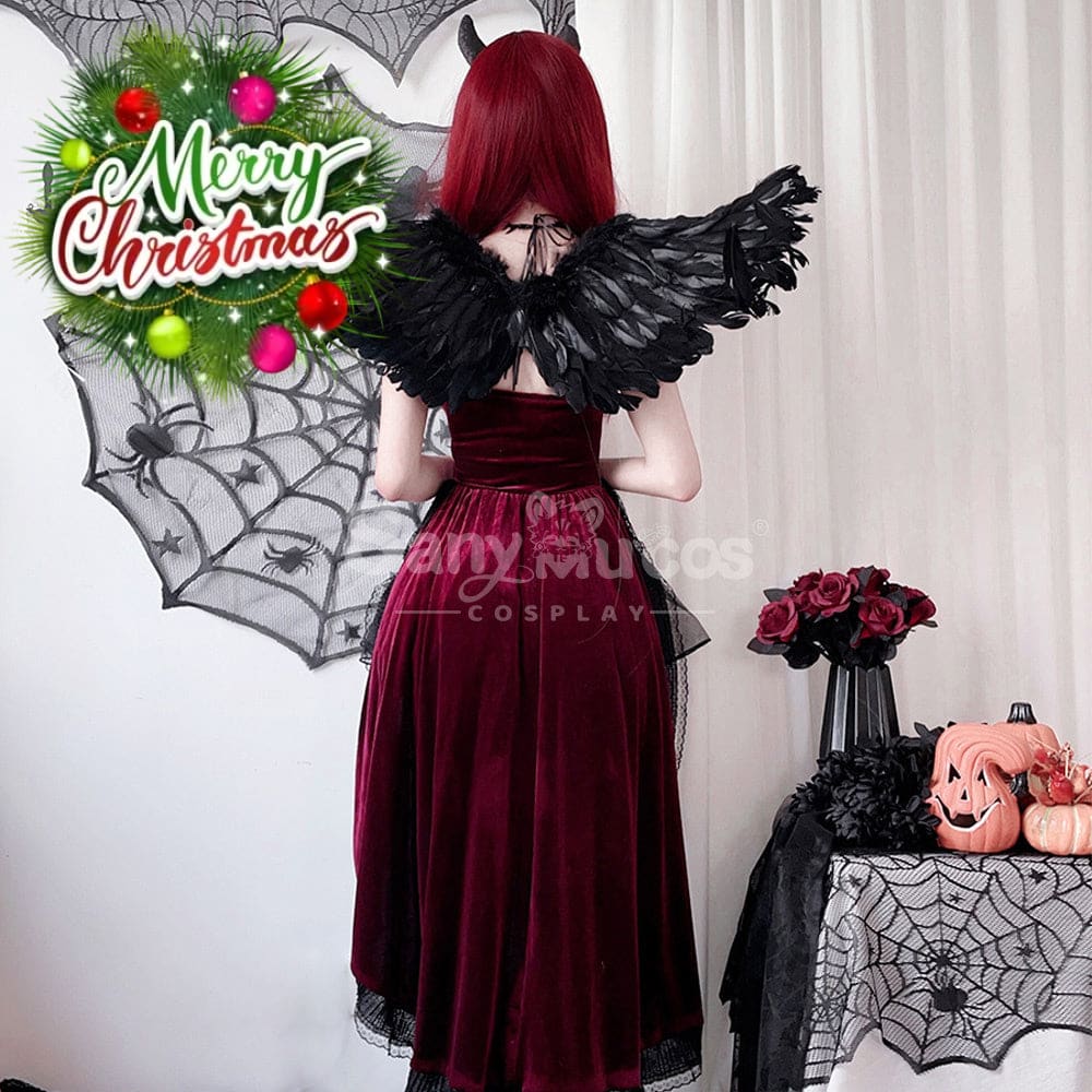 【In Stock】Halloween Cosplay Little Devil Gothic Style Black Dress Stage Performance Costume Costumes