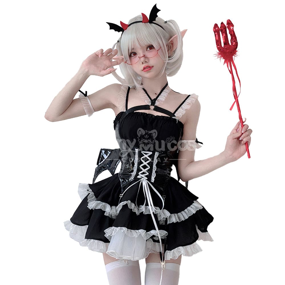 【In Stock】Halloween Cosplay Little Devil Sexy Maid Dress Stage Performance Costume Costumes