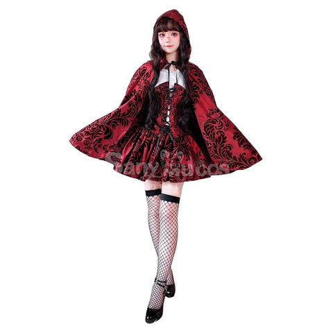 【In Stock】Halloween Cosplay Little Red Riding Hood Cloak Stage Performance Costume Costumes