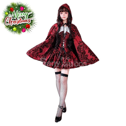 【In Stock】Halloween Cosplay Little Red Riding Hood Cloak Stage Performance Costume Costumes