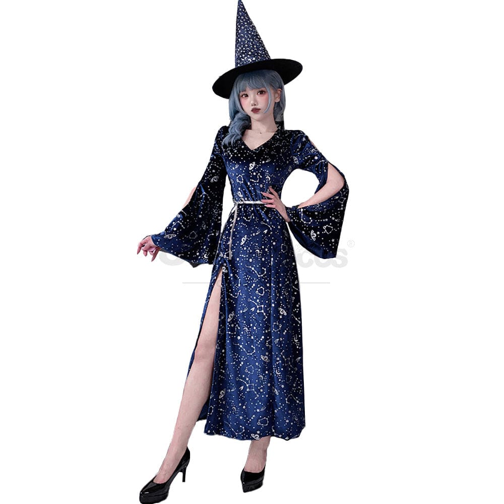 【In Stock】Halloween Cosplay Magician Witch Stage Performance Costume Costumes