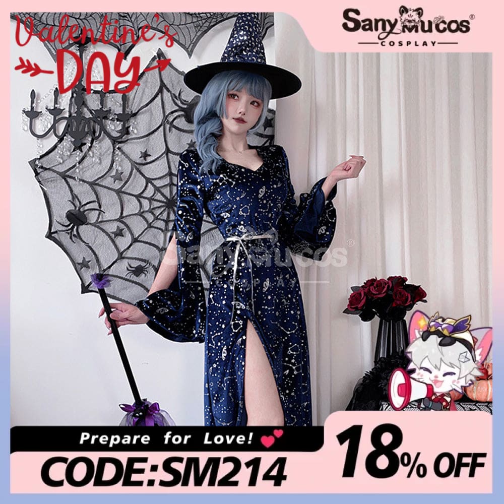 【In Stock】Halloween Cosplay Magician Witch Stage Performance Costume Costumes