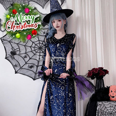 【In Stock】Halloween Cosplay Magician Witch Stage Performance Costume Costumes