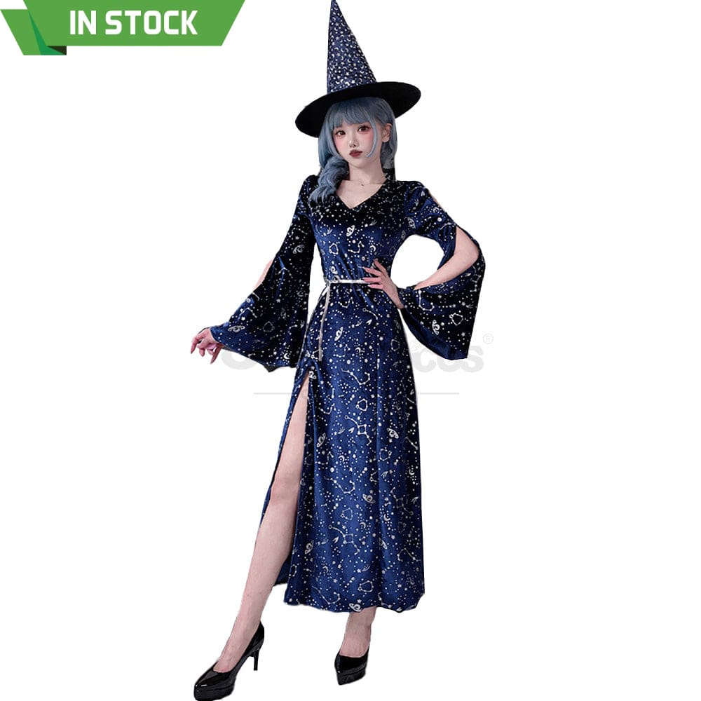 【In Stock】Halloween Cosplay Magician Witch Stage Performance Costume Costumes