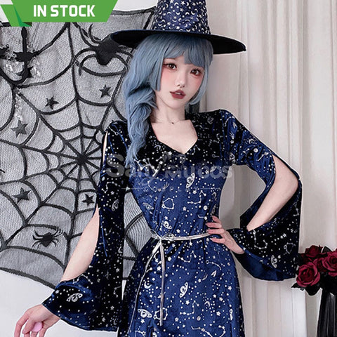 【In Stock】Halloween Cosplay Magician Witch Stage Performance Costume Costumes