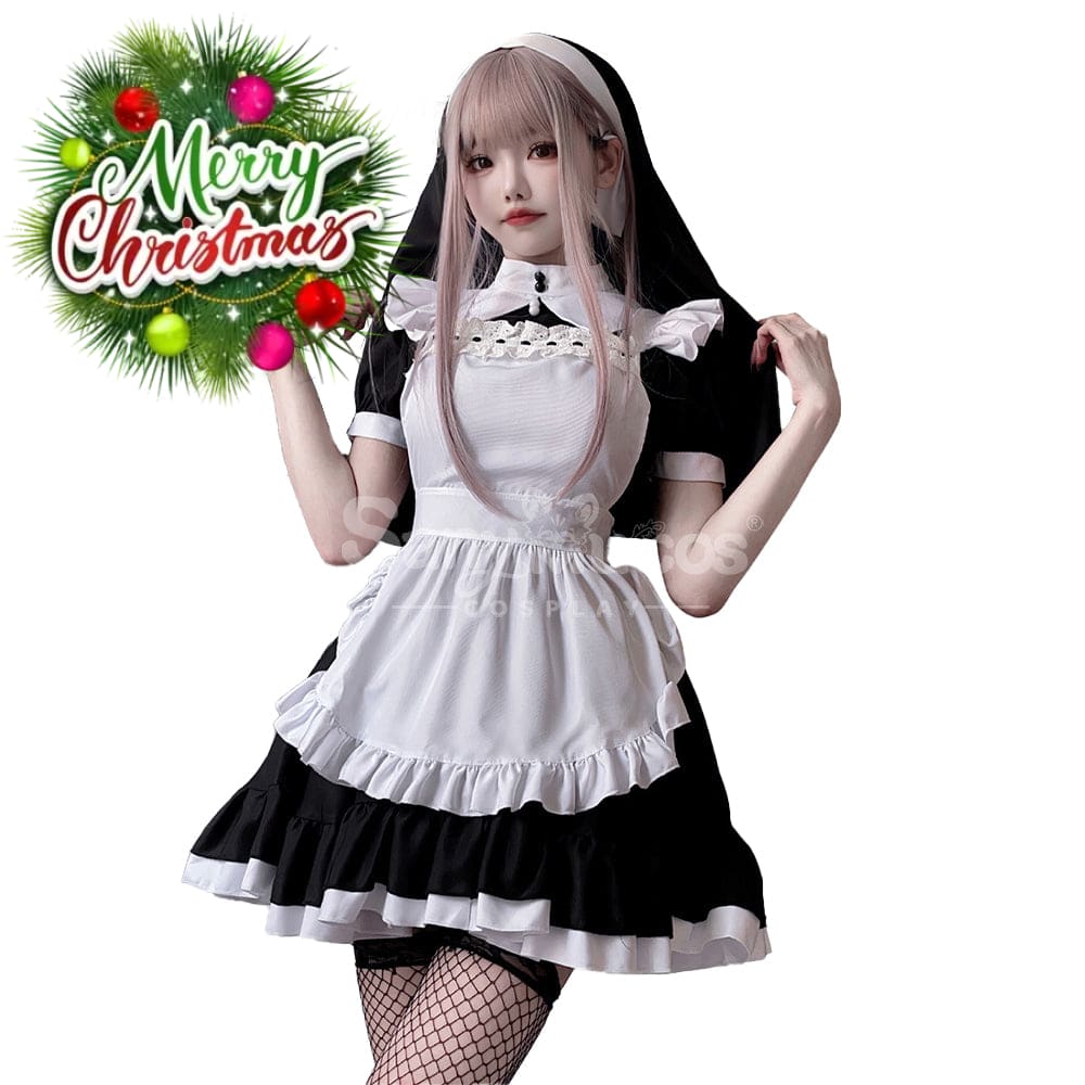 【In Stock】Halloween Cosplay Maid Black And White Dress Stage Performance Costume Costumes