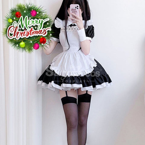 【In Stock】Halloween Cosplay Maid Black And White Dress Stage Performance Costume Costumes