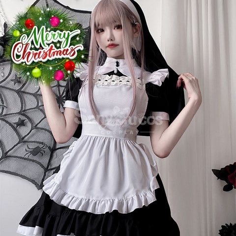 【In Stock】Halloween Cosplay Maid Black And White Dress Stage Performance Costume Costumes