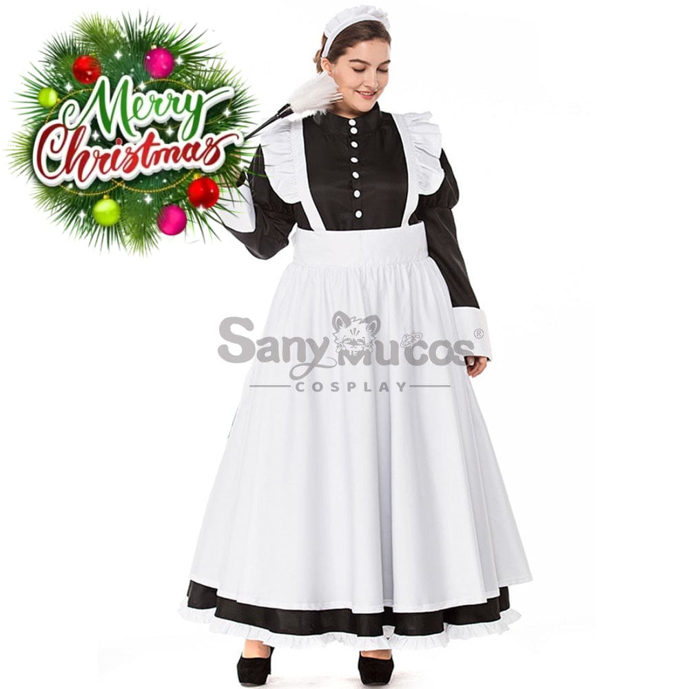 【In Stock】Halloween Cosplay Maid Cafe Dress Costume Plus Size Costumes