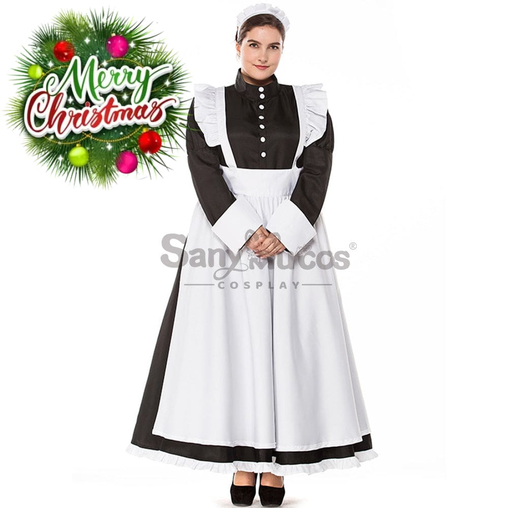 【In Stock】Halloween Cosplay Maid Cafe Dress Costume Plus Size Costumes