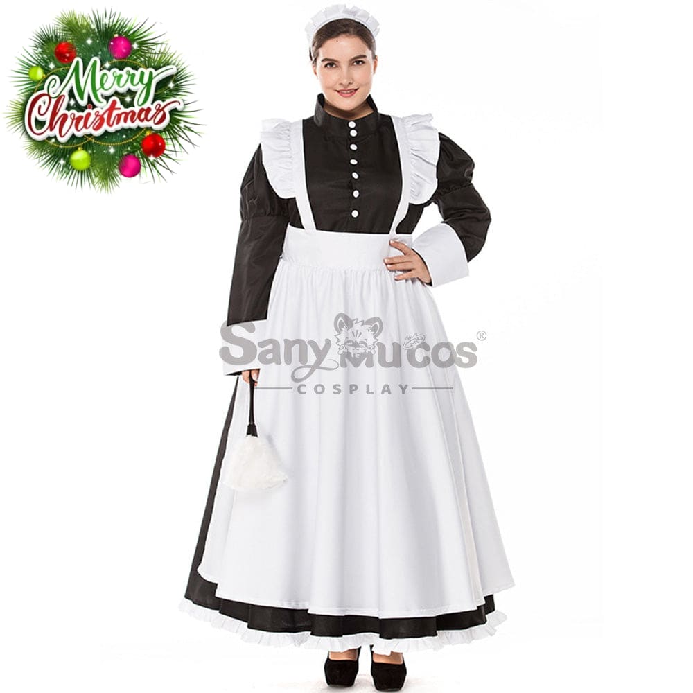 【In Stock】Halloween Cosplay Maid Cafe Dress Costume Plus Size Costumes