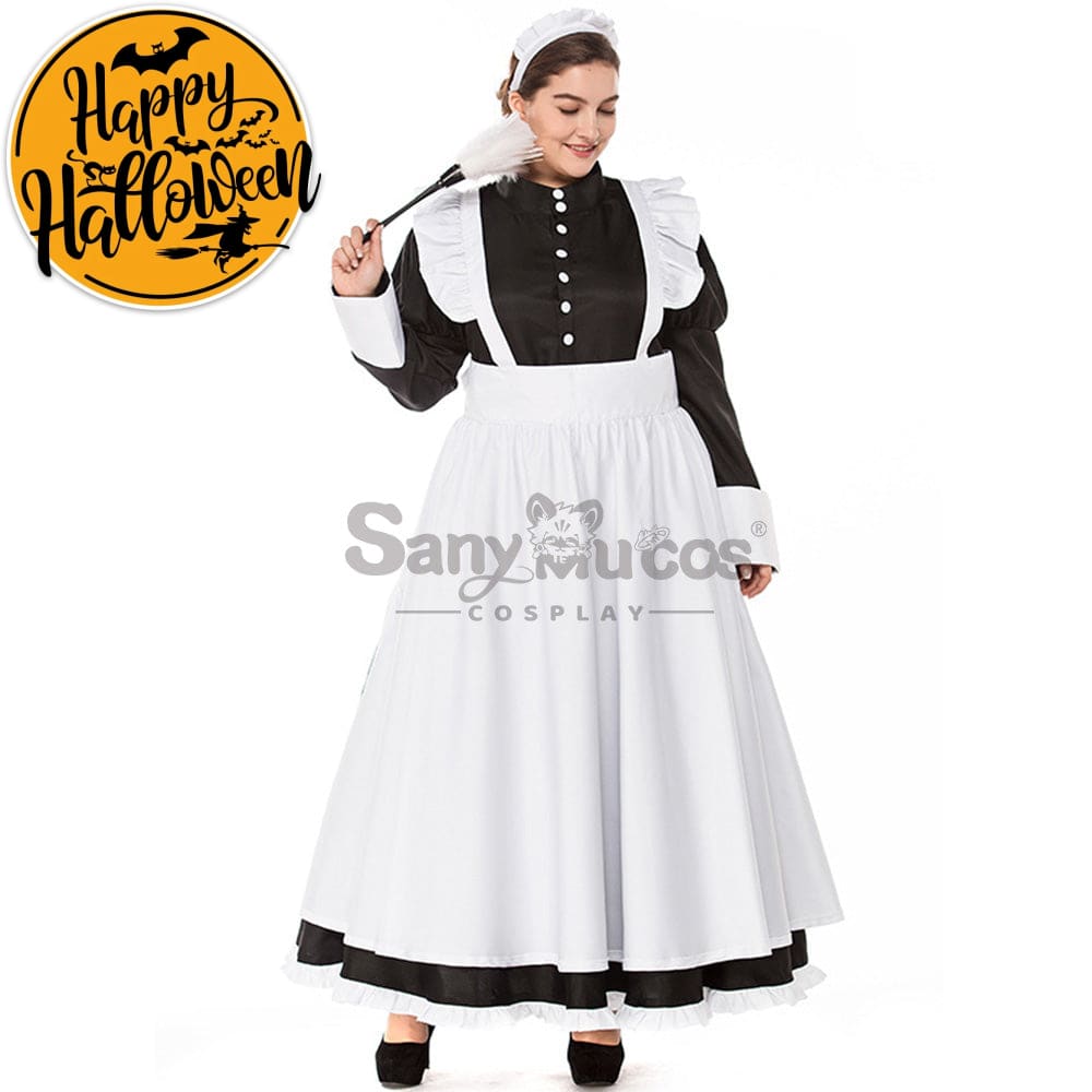 【In Stock】Halloween Cosplay Maid Cafe Dress Costume Plus Size Costumes
