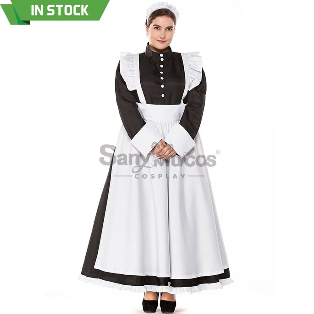 【In Stock】Halloween Cosplay Maid Cafe Dress Costume Plus Size Costumes