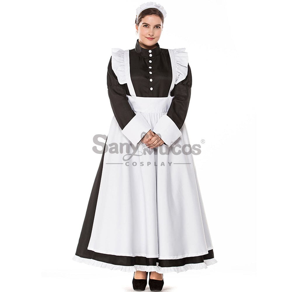 【In Stock】Halloween Cosplay Maid Cafe Dress Costume Plus Size Costumes