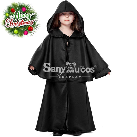 【In Stock】Halloween Cosplay Medieval Cape Costume Kid Size Black / Xs Costumes