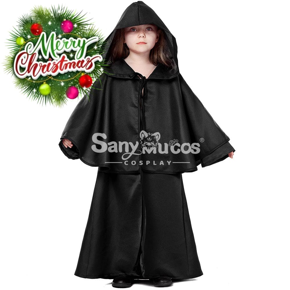 【In Stock】Halloween Cosplay Medieval Cape Costume Kid Size Black / Xs Costumes