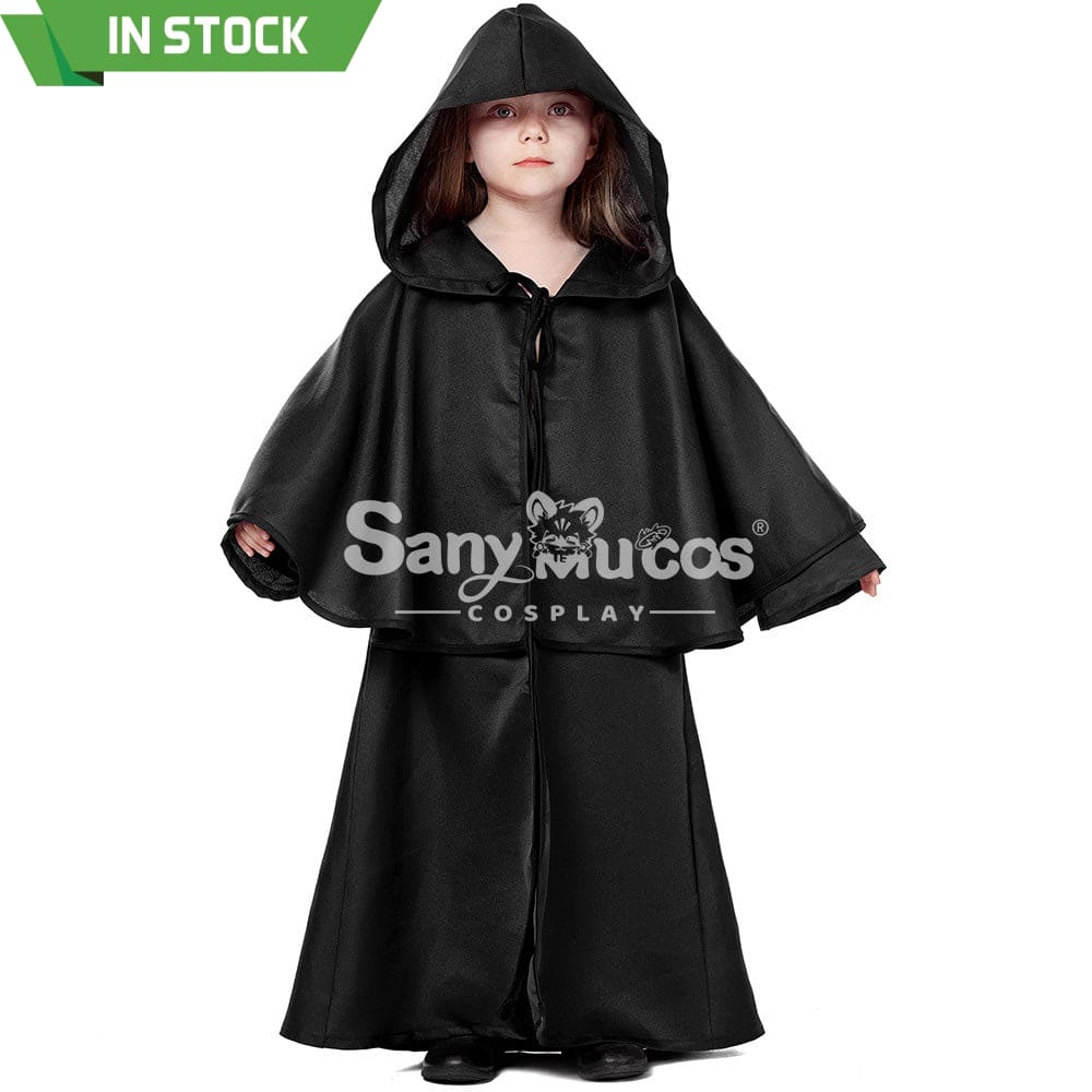 【In Stock】Halloween Cosplay Medieval Cape Costume Kid Size Black / Xs Costumes