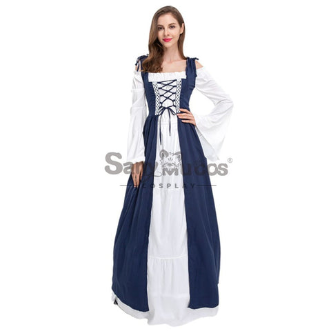 【In Stock】Halloween Cosplay Medieval Dress Costume Blue / S Costumes