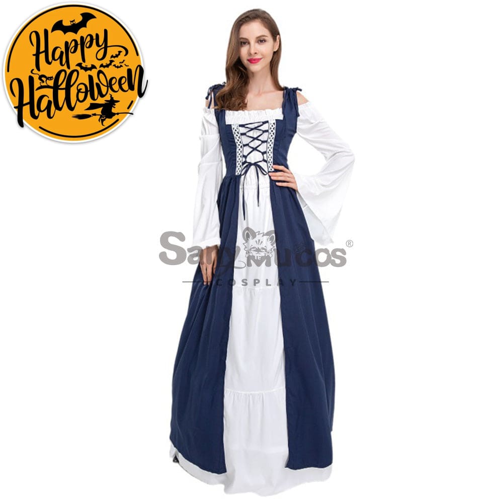 【In Stock】Halloween Cosplay Medieval Dress Costume Blue / S Costumes