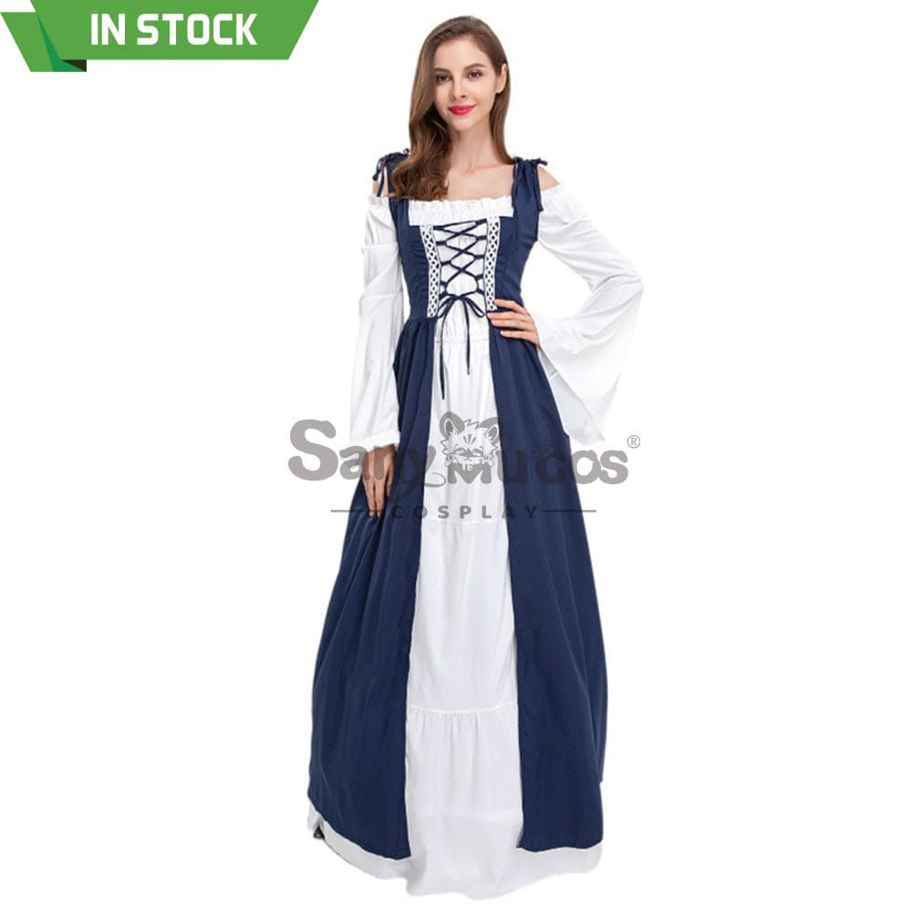【In Stock】Halloween Cosplay Medieval Dress Costume Blue / S Costumes
