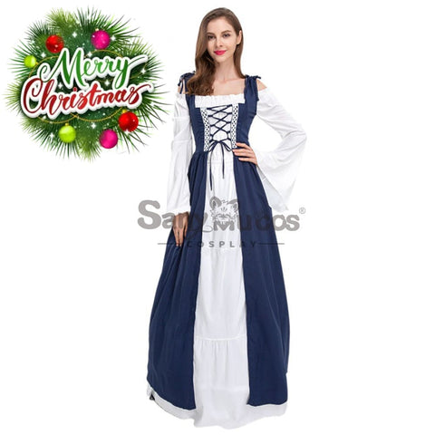 【In Stock】Halloween Cosplay Medieval Dress Costume Blue / S Costumes