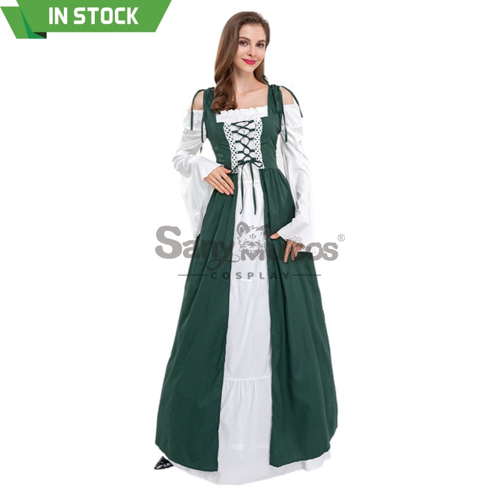 【In Stock】Halloween Cosplay Medieval Dress Costume Green / S Costumes