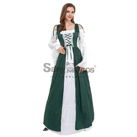 【In Stock】Halloween Cosplay Medieval Dress Costume Green / S Costumes