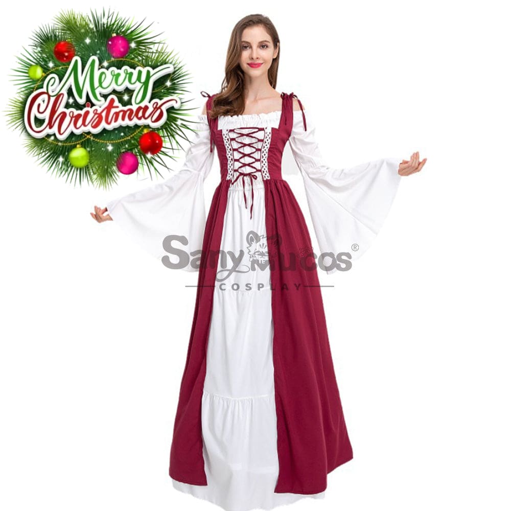 【In Stock】Halloween Cosplay Medieval Dress Costume Red / S Costumes