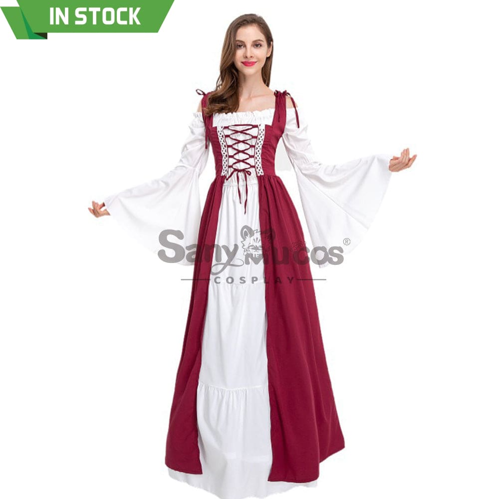 【In Stock】Halloween Cosplay Medieval Dress Costume Red / S Costumes