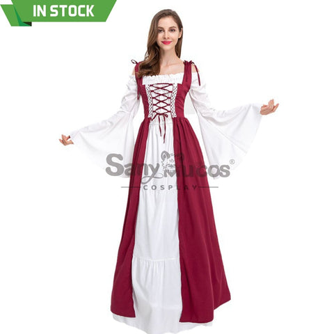 【In Stock】Halloween Cosplay Medieval Dress Costume Red / S Costumes
