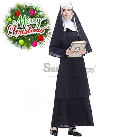 【In Stock】Halloween Cosplay Medieval Fashion Nun Costume Costumes