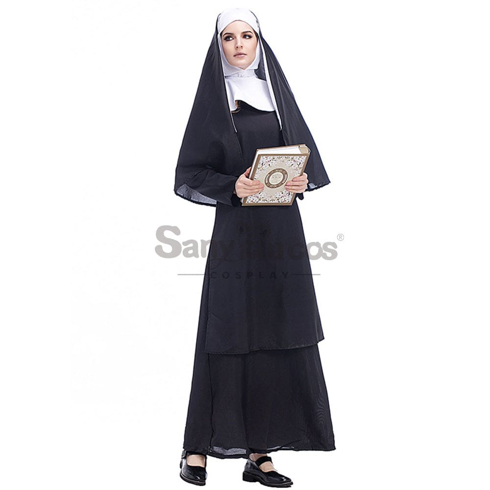 【In Stock】Halloween Cosplay Medieval Fashion Nun Costume Costumes