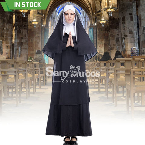 【In Stock】Halloween Cosplay Medieval Fashion Nun Costume Costumes