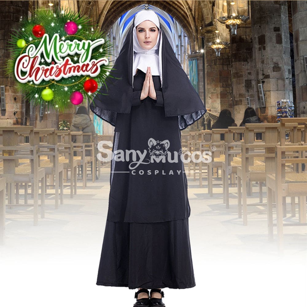 【In Stock】Halloween Cosplay Medieval Fashion Nun Costume Costumes