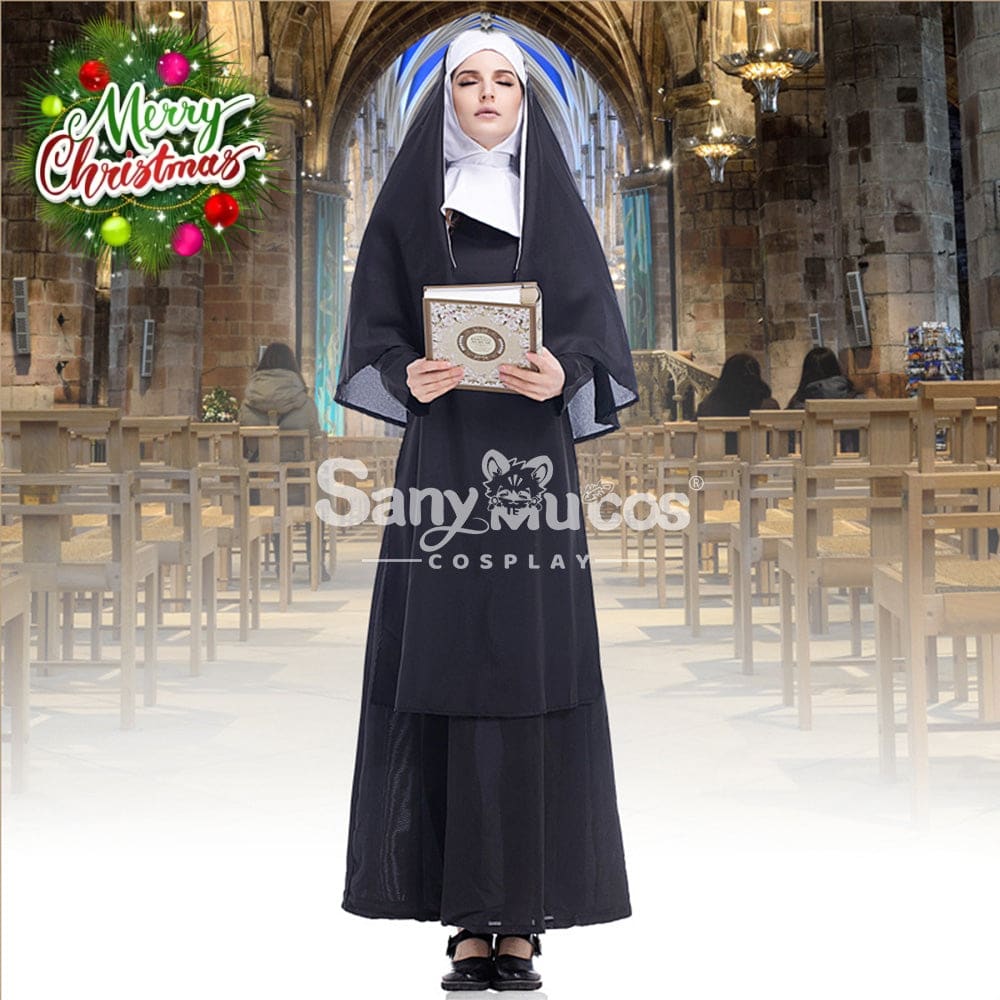 【In Stock】Halloween Cosplay Medieval Fashion Nun Costume Costumes
