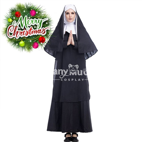 【In Stock】Halloween Cosplay Medieval Fashion Nun Costume Costumes