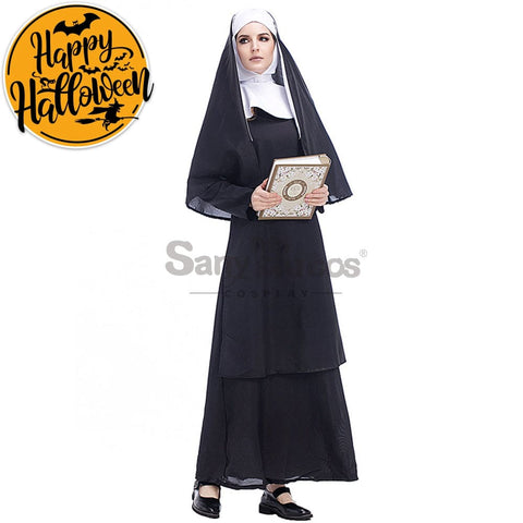 【In Stock】Halloween Cosplay Medieval Fashion Nun Costume Costumes