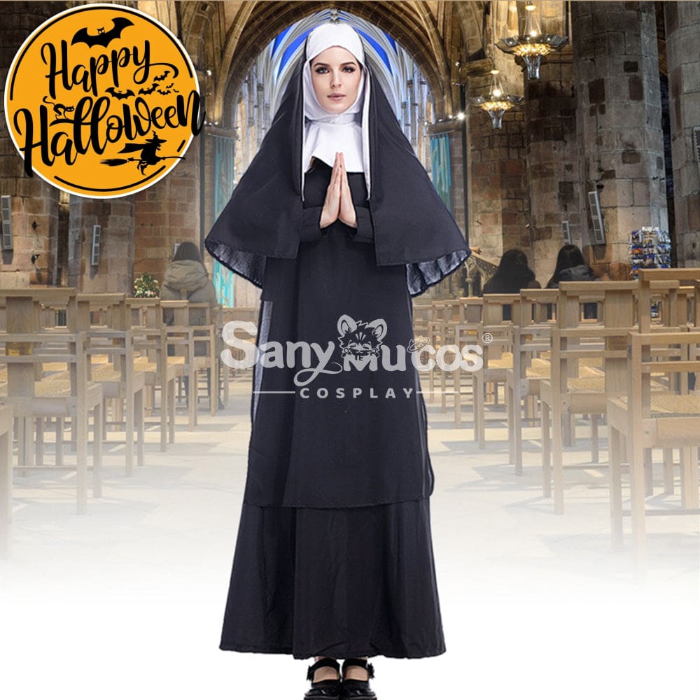 【In Stock】Halloween Cosplay Medieval Fashion Nun Costume Costumes