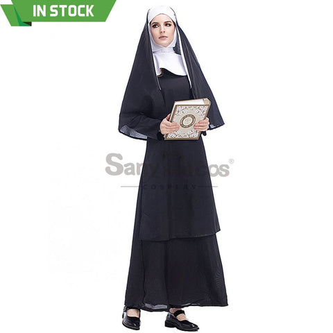 【In Stock】Halloween Cosplay Medieval Fashion Nun Costume Costumes