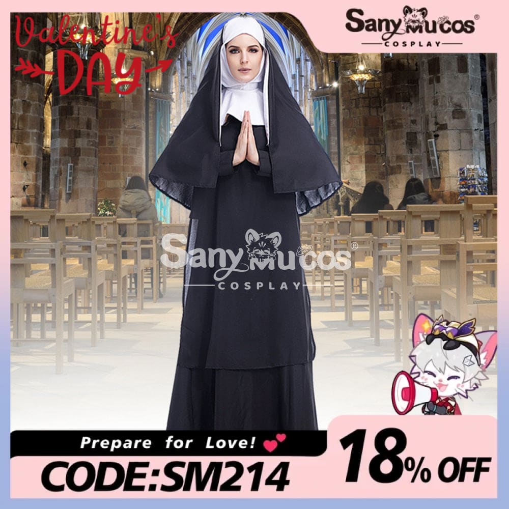 【In Stock】Halloween Cosplay Medieval Fashion Nun Costume Costumes