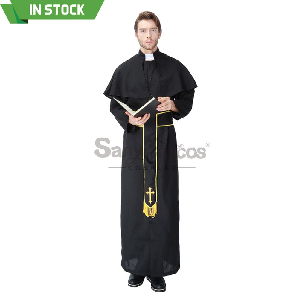 【In Stock】Halloween Cosplay Medieval Fashion Pastor Gown Costume Costumes