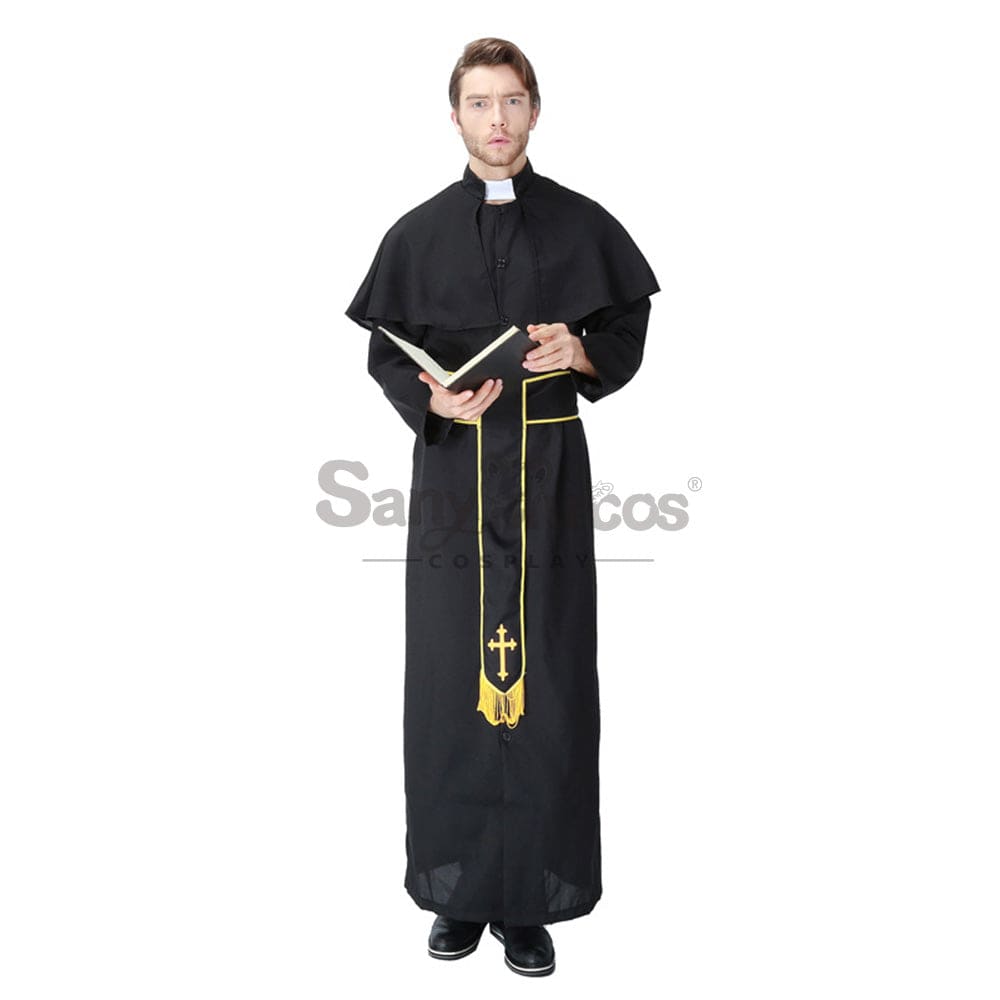 【In Stock】Halloween Cosplay Medieval Fashion Pastor Gown Costume Costumes