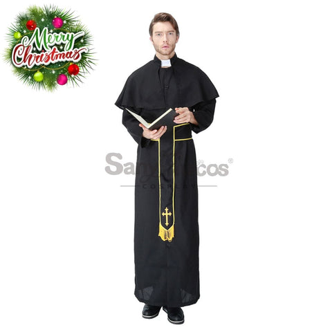 【In Stock】Halloween Cosplay Medieval Fashion Pastor Gown Costume Costumes